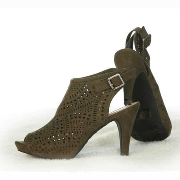 Madden Girl Shoes - Madden Girl Sling Back Peep Toe High Heel Suede